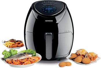 KENWOOD HFP30.000BK Digital Air Fryer XL 3.8L 1.7KG 1500W with Rapid Hot Air Circulation for Frying, Grilling, Broiling, Roasting, Baking and Toasting, Black