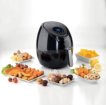 KENWOOD HFP30.000BK Digital Air Fryer XL 3.8L 1.7KG 1500W with Rapid Hot Air Circulation for Frying, Grilling, Broiling, Roasting, Baking and Toasting, Black