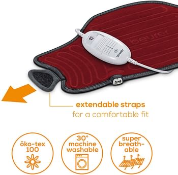 Beurer Easy Fix Multi-functional Heat Pad, HK55-red-one size