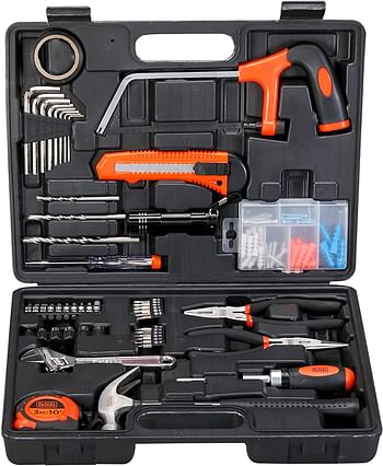 Black+Decker 108 Pieces Hand Tool Kitfor Home & Office, Orange/Black - Bmt108C, multicolor/one size