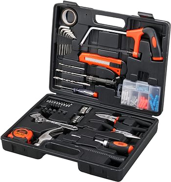 Black+Decker 108 Pieces Hand Tool Kitfor Home & Office, Orange/Black - Bmt108C, multicolor/one size