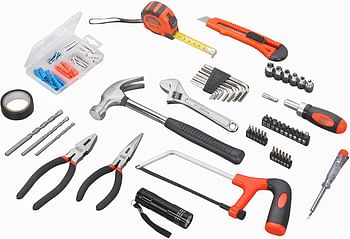 Black+Decker 108 Pieces Hand Tool Kitfor Home & Office, Orange/Black - Bmt108C, multicolor/one size