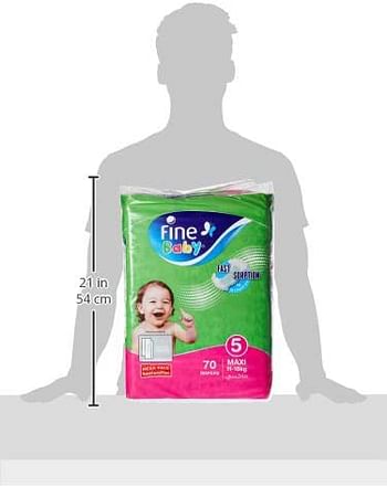 Fine Baby Diapers Size 5 (11-18 kg) Maxi, 140 count, mega pack - NEW Double Lock leak barriers