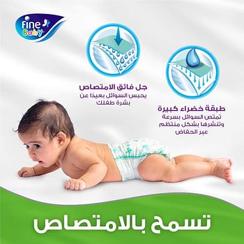 Fine Baby Diapers Size 3 (4 - 9 kg) Medium, 84 count(Pack of 2), Total 168 count, Mega pack - NEW Double Lock leak barriers/168/Size 3