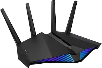 ASUS RT-AX82U, AX5400 Dual Band Wifi 6, 2.4 GHz / 5 GHz 1.5 GHz tri-core processor up to 4804 Mbps Gaming Router//WIFI 6 AX5400 Dual band  Gaming Router/Black/One Size