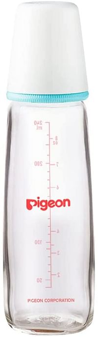 Pigeon Glass Nursing Bottle, Assorted, 4+ Months, 240 ml, Clear