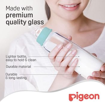 Pigeon Glass Nursing Bottle, Assorted, 4+ Months, 240 ml, Clear