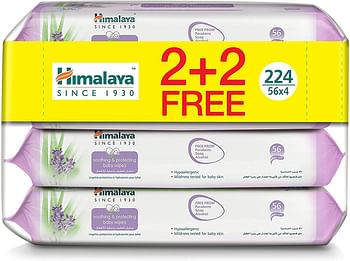 Himalaya Soothing & Protecting Baby Wipes Alcohol & Paraben Free for Sensitive Skin - 224 Wipes.