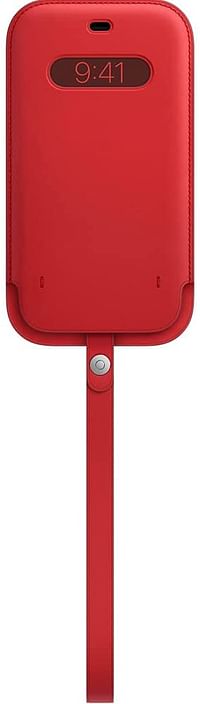 Apple Leather Sleeve  With MagSafe for iPhone 12 Pro Max - Red, One Size