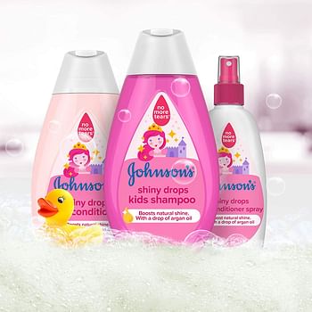 Johnson's Toddler & Kids Shampoo Shiny Drops, Formula Free of Parabens & Dyes, 300ml