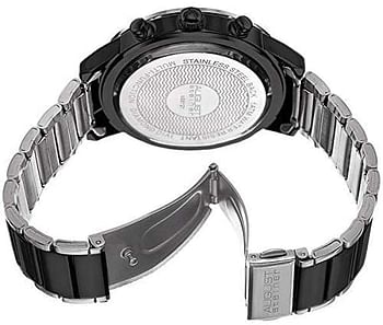 August Steiner Men'S Black Dial Metal Band Watch - As8121Ttb, Black\Silver 44 millimeters