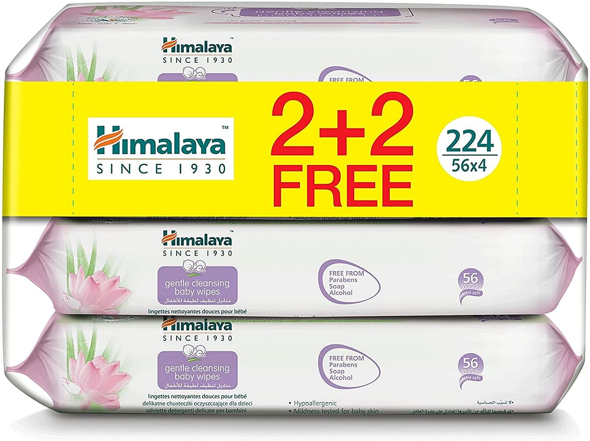Himalaya Gentle Cleansing Baby Wipes Alcohol & Paraben Free for Sensitive Skin - 224 Wipes.