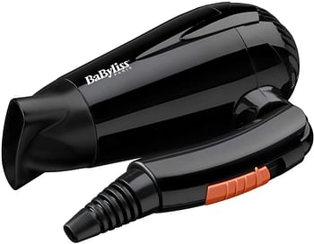 BaByliss Hair Dryer, Powerful 2000w Drying Performance With Dual Voltage For Travel Convenience, 2 Heat And Speed Settings With Fast Drying Time, Lightweight And Portable Design, 5344SDE - Black