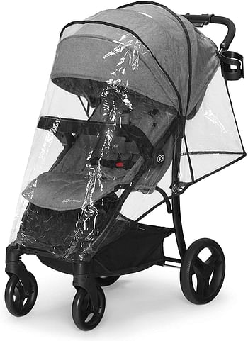 Kinderkraft Lightweight Stroller CRUISER Folding Large Canopy 4 Wheels Suspension for Children, Black