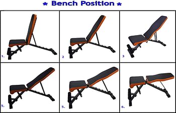 SKY LAND weight Bench (Multifunctional And Adjustable) For Home Gym Workouts Black, EM-1853 Unisex Adult L 112 x W 33 X H 41 cm