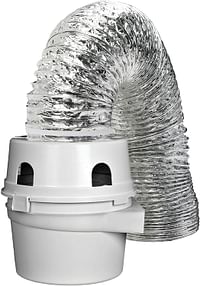 Dundas Jafine TDIDVKZW Indoor Dryer Vent Kit with 4-Inch by 5-Foot Proflex Duct, 4 Inch, White