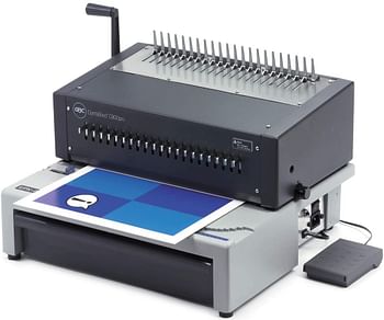 GBC CombBind C800 Pro Binding Machine, 20 Sheet Punch Capacity, 450 Sheet Binding Capacity, A4, Black - IB275913/A4/Black