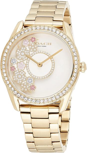 COACH PRESTON Women's WHITE DIAL WATCH 14503777 36 mm - Gold