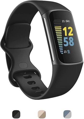 Fitbit Charge 5 Activity Tracker with 6 months Premium Membership Included, up to 7 days battery life, Graphite/Black, 810038855868/Graphite-Black