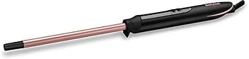 BABYLISS CURLING IRON 10MM LED 6 TEMP HEAT SETTINGS FROM 160°C Up to 210°C QUARTZ CERAMIC, 140mm long barrel with Heat Glove, Black, Small C449SDE