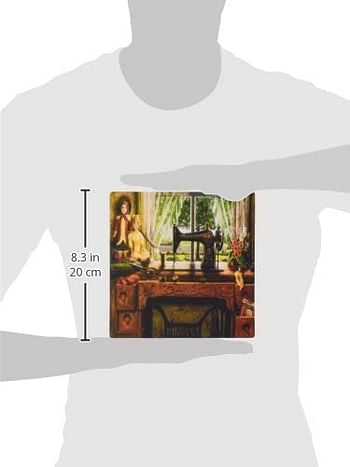 3dRose LLC 8 × 8 × 0.25 بوصة، صورة آلة خياطة المغني 1899 في غرفة الريف (mp_100349_1) - متعدد الالوان