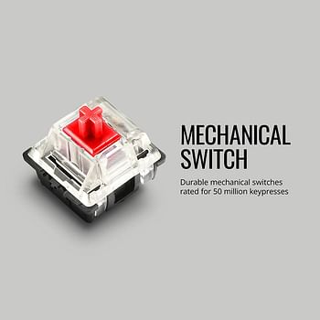 كيبورد ميكانيكية للالعاب CK552 من كولر ماستر مع مفاتيح حمراء باضاءة خلفية من الفضاء اللوني RGB - كاملة - اسود