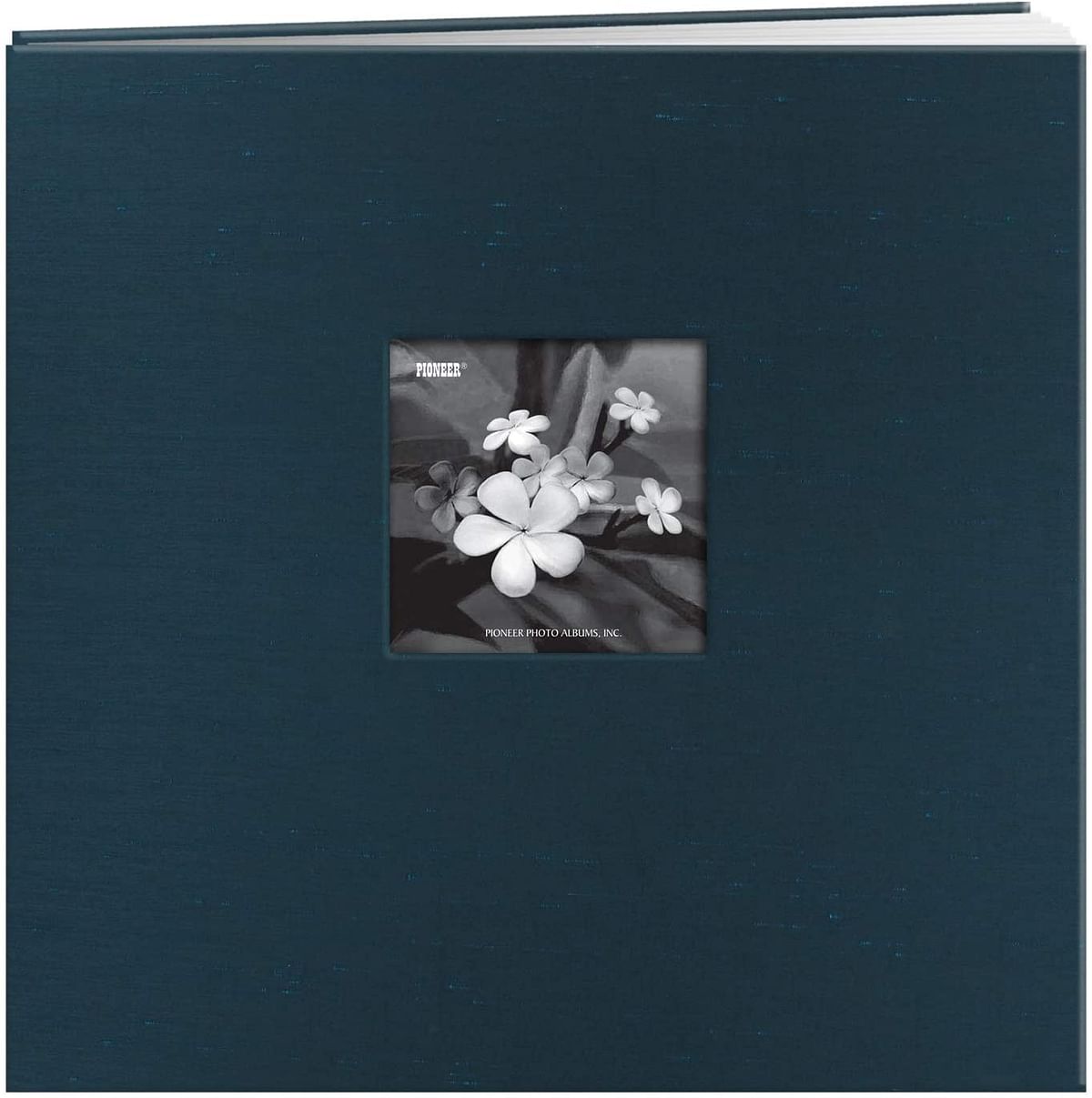 Pioneer 12-Inch by 12-Inch Silk Postbound Album with Photo Window, Blue/12x12 Inch/Blue