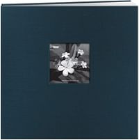 Pioneer 12-Inch by 12-Inch Silk Postbound Album with Photo Window, Blue/12x12 Inch/Blue