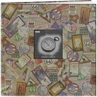 Pioneer MB10MAP-T 12-Inch by 12-Inch Travel Postbound Album with Photo Window, Travel Stickers/12x12 Inch/Multicolour