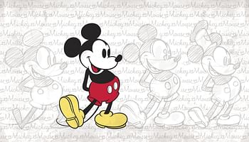 الغرف jl1404 m ميكي ماوس كلاسيكي مطبوع عليه Mickey مقاس X-Large كرسي السكك الحديدية جاهز للصق لوحات جدارية ، ultra-strippable ، 6 " x 10. 5 "