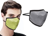 Swayam Reusable 4-Layers Outdoor Protective Face Mask-Pack of 2(Gray/Green)