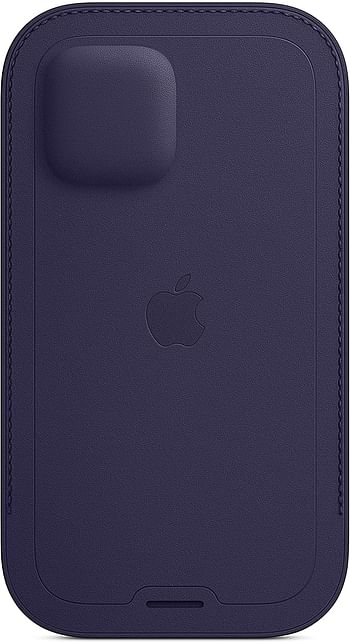 Apple Leather Sleeve with MagSafe (for iPhone 12 | 12 Pro) - Deep Violet