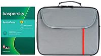 Datazone Laptop bag shoulder bag with Kaspersky Anti-virus 2 PC With 1 Year License 2021 With English and Arabic 14.1 inch Gray