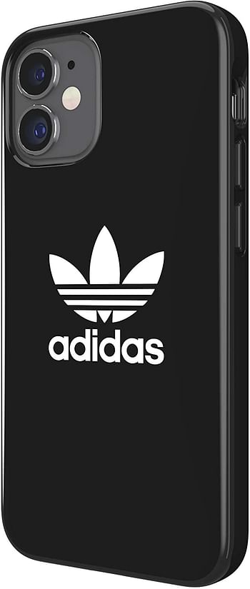 adidas SNAP Apple iPhone 12 Mini Trefoil Case - Back cover w/Trefoil Design, Scratch & Drop Protection w/TPU Bumper, Wireless Charging Compatible - Black