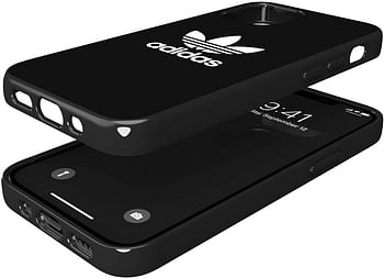 adidas SNAP Apple iPhone 12 Mini Trefoil Case - Back cover w/Trefoil Design, Scratch & Drop Protection w/TPU Bumper, Wireless Charging Compatible - Black