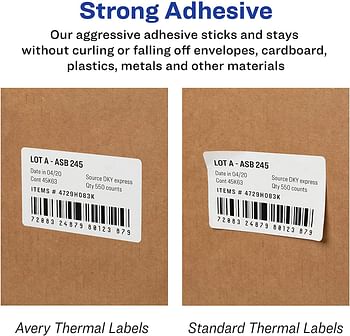 AVERY Thermal Shipping Labels for Dymo and Zebra Printers 220 Labels - Multicolor