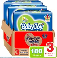 BabyJoy Culotte Pants Diaper, Mega Pack Medium Size 3 Count 180, 6 - 12 KG