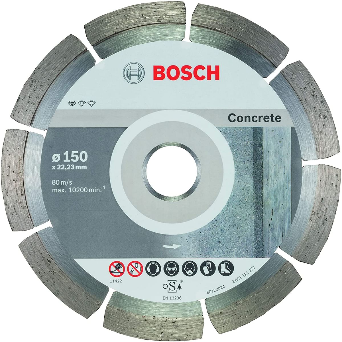 Bosch Standard for Concrete diamond cutting disc -2608603241 ,Silver,150 x 22,23 x 2 x 10 mm