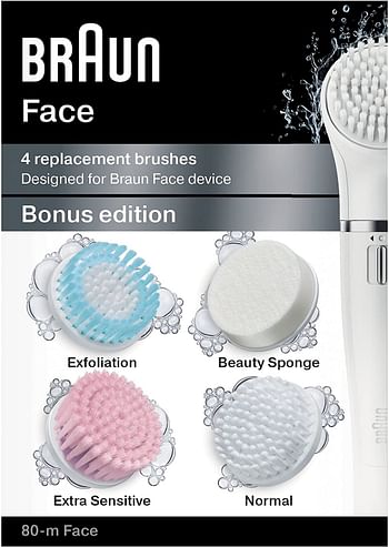 Braun SE 80 M,Face Bonus Edition Complete Facial Cleansing Routine, Small, (Pack of 1) Multicolor