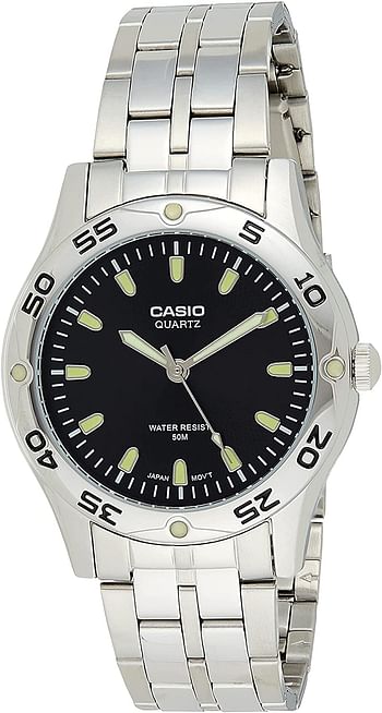 Casio Casual Watch Analog Display Quartz for Men Black/Silver