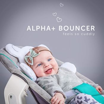 Hauck Alpha Bouncer /Hearts Grey-  66 x 45 x 49 centimeters