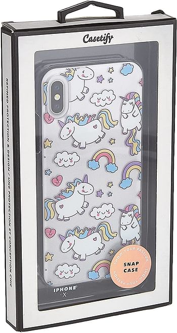 Casetify Snap Case Unicorns Rainbows For Iphone X,Multi Color