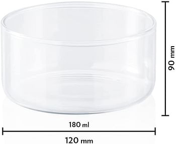 Borosil New Large Glass Bowl Set(180 Ml) Set Of 6  6 Oz (Set of 6) Glass Bowls CLEAR