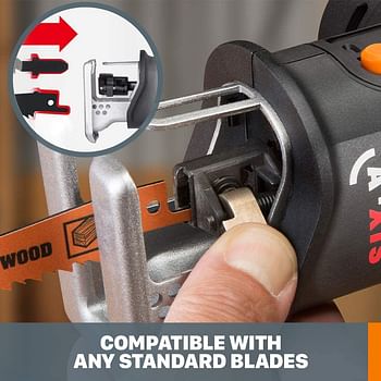 WORX WX550L.9 20V Power Share Axis Cordless Reciprocating & Jig Saw (Tool Only)Multicolor