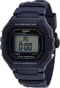 Casio Men's Quartz Watch Digital Display and Plastic Strap W-218H-2AVDF - Navy