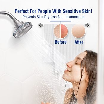 Blu Ionic Shower Filter Skin & Haircare Removes Chlorine & Harmful Pollutants - Prevents Hair loss & Moisturize your Skin - Wall Mounted Chrome