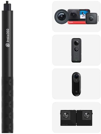 insta360 Selfie Stick For One R, One X, One, Evo Action Camera, 120Cm/47.24In, CINSPHD/D.1/120cm-47.24in/Black