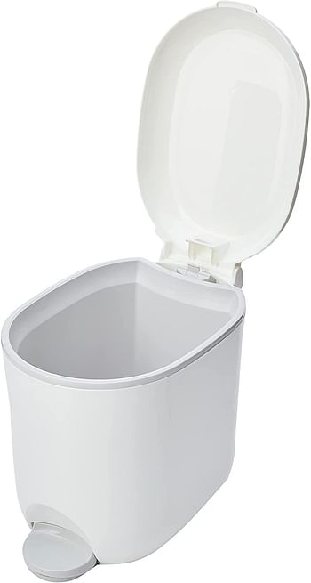 Addis 518503 Premium Deluxe Bathroom Pedal Bin with inner, 3.5 litre, White Grey, 29 x 18.5 x 23cm Single