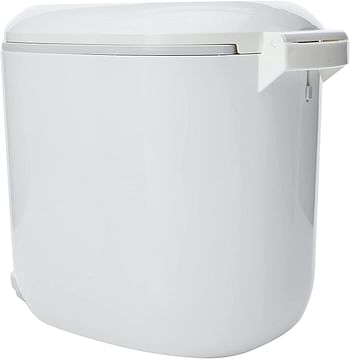 Addis 518503 Premium Deluxe Bathroom Pedal Bin with inner, 3.5 litre, White Grey, 29 x 18.5 x 23cm Single