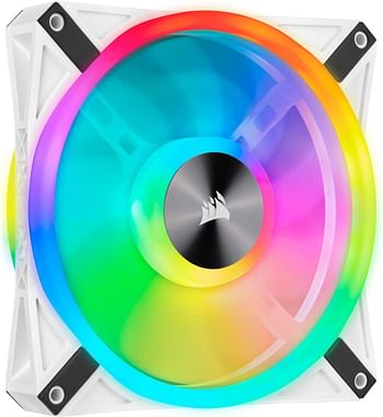 Corsair QL Series, iCUE QL140 RGB, 140mm RGB LED PWM White Fan, Single Fan